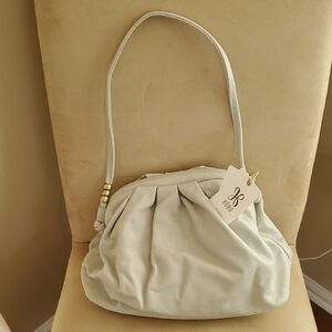 HOBO | Adalyn Frame Shoulder Grey Leather Bag NWT